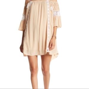 Sea Gypsies Bohemian Crochet Tassel Cold Shoulder Mini Dress Size Medium